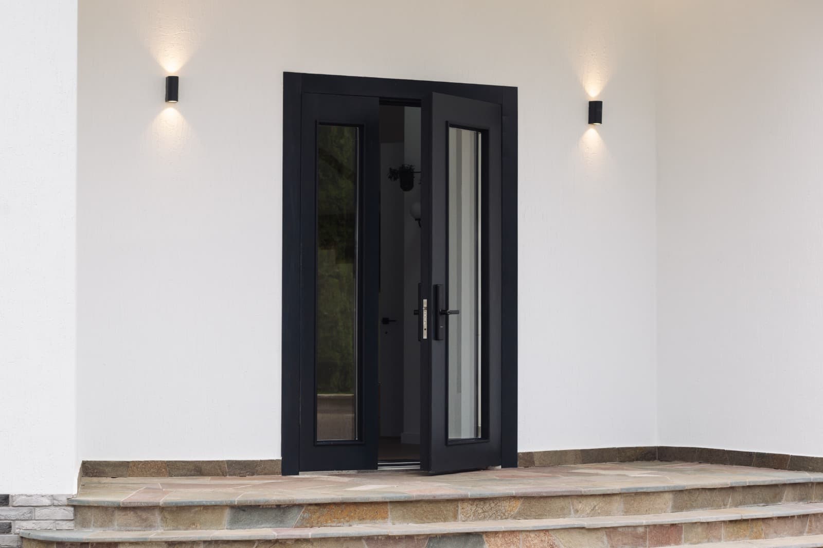 Стелс двухстворчатая со стеклом