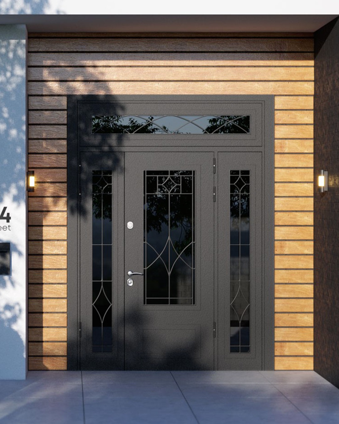 Бизнес трёхстворчатая с фрамугой