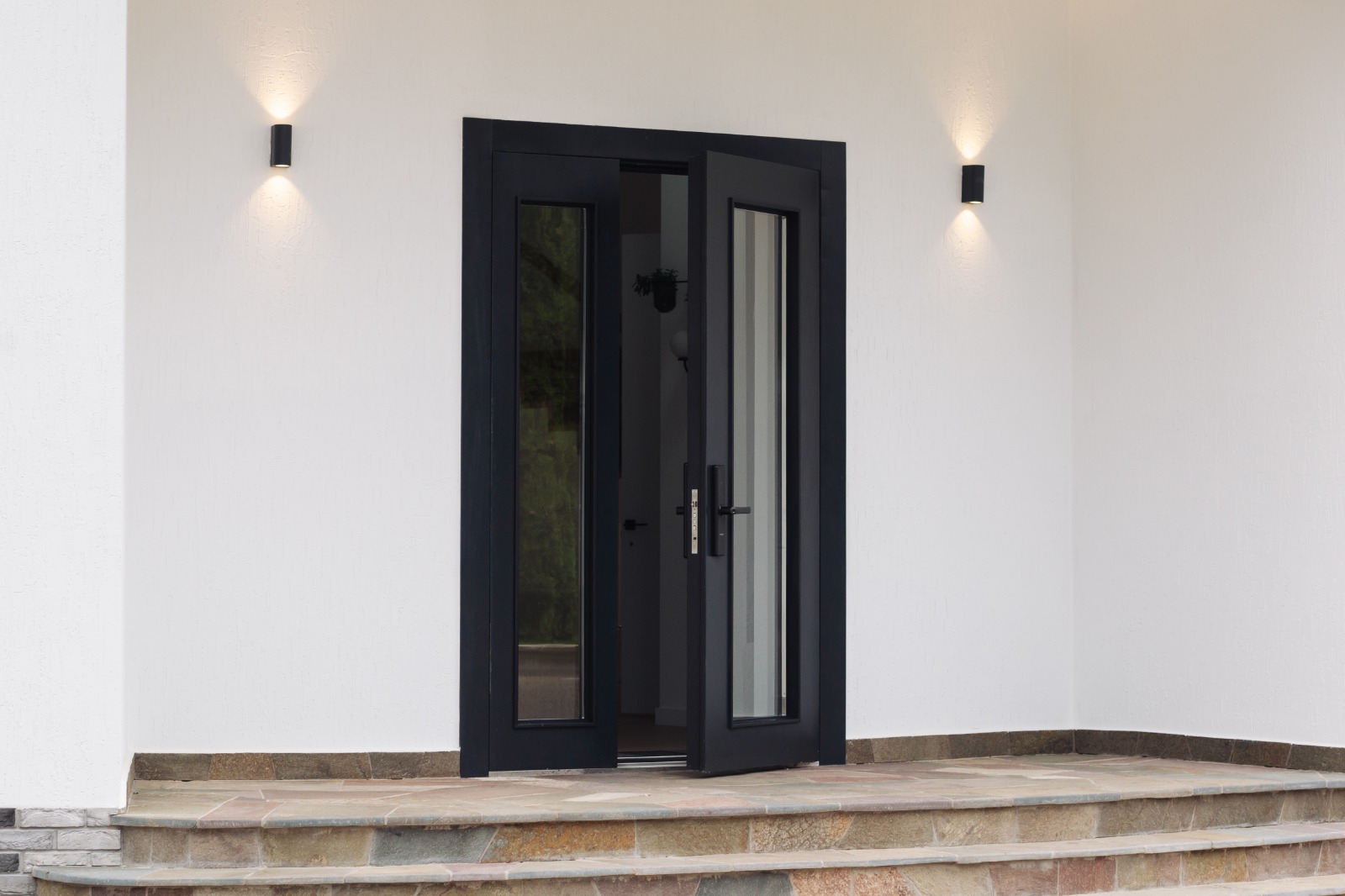 Стелс двухстворчатая со стеклом